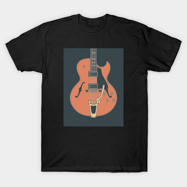 Rock Hollow Body Guitar T-Shirt by milhad